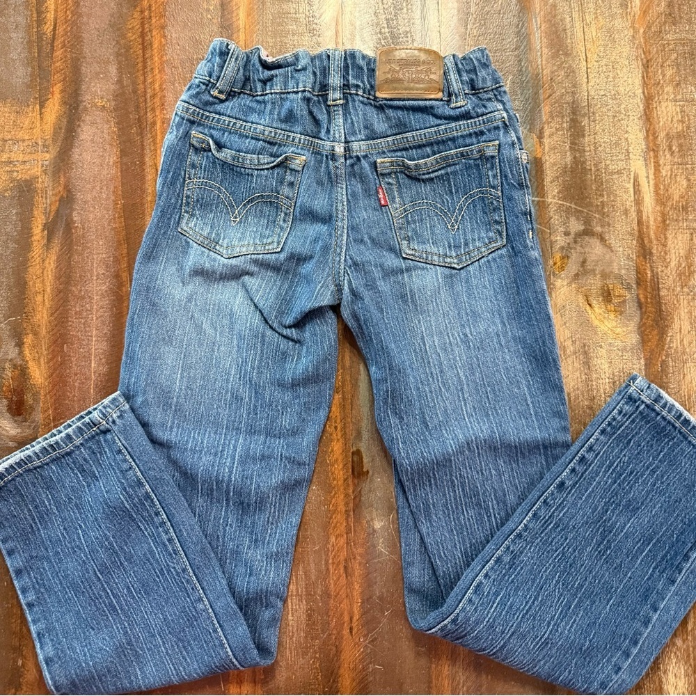 Levi’s Girls Size 10 Regular Bootcut Stretch Jeans Classic Blue Denim EUC - Picture 3 of 5